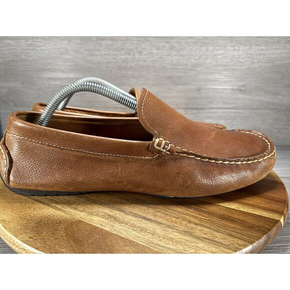 JOHNSTON MURPHY 258440X WT50 CORT MENS SHOE SIZE 9 TAN LEATHER DRIVER WALK TEST - Picture 1 of 9